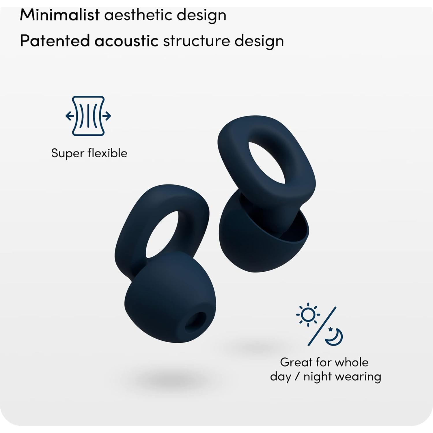 Tapones de Oído Audree Soft Azul, Reutilizables, 28dB Reducción