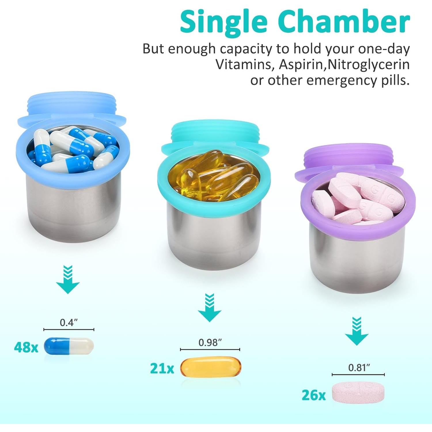 Estuche de Pastillas Metálico GIIYAA Semanal 7 Días Impermeable