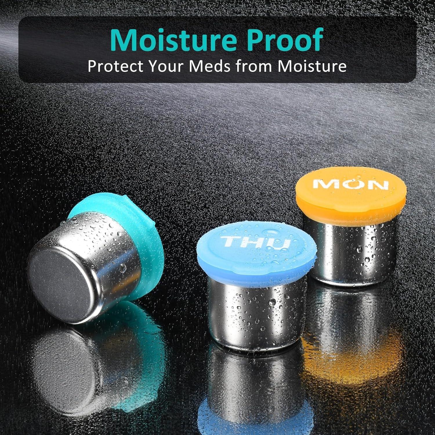 Estuche de Pastillas Metálico GIIYAA Semanal 7 Días Impermeable