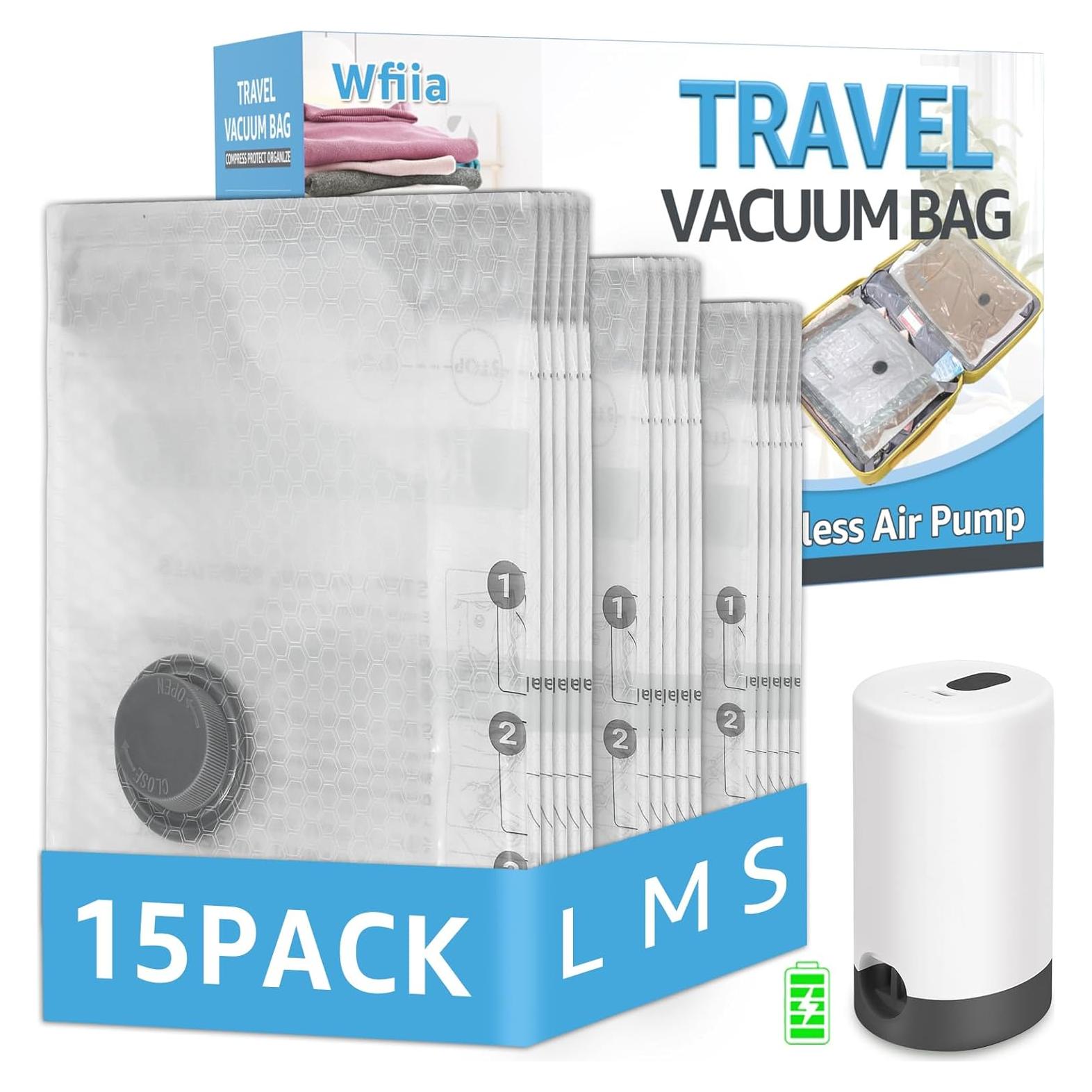 Bolsas de Vacío Wfiia 15 Piezas con Bomba Recargable