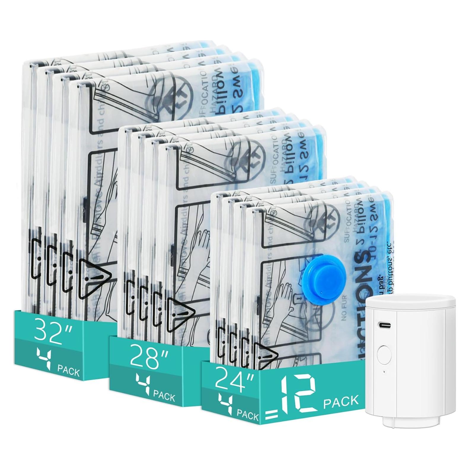 Paquete de 12 Bolsas de Almacenamiento al Vacío ZOESTORAGE