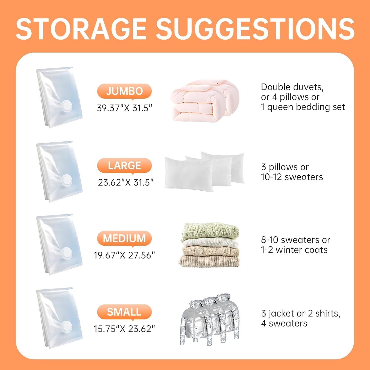 Paquete de 12 Bolsas de Almacenamiento al Vacío WESOCFIT