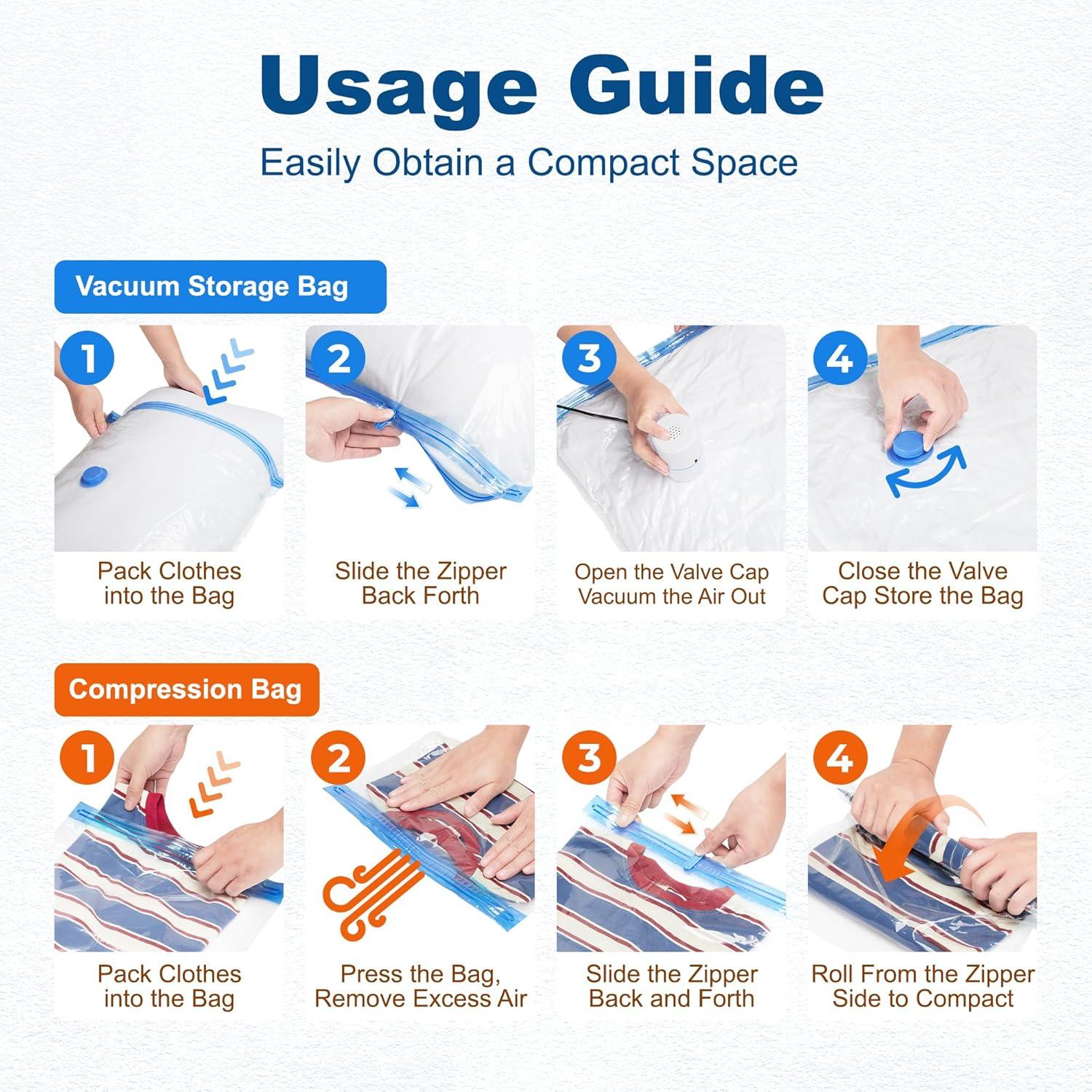 Bolsas de Almacenamiento al Vacío HOUSE DAY 30 Piezas con Bomba