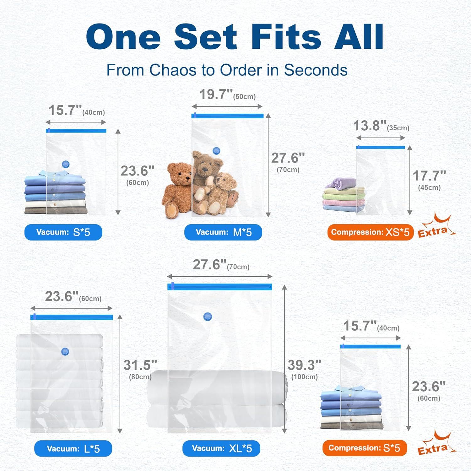 Bolsas de Almacenamiento al Vacío HOUSE DAY 30 Piezas con Bomba