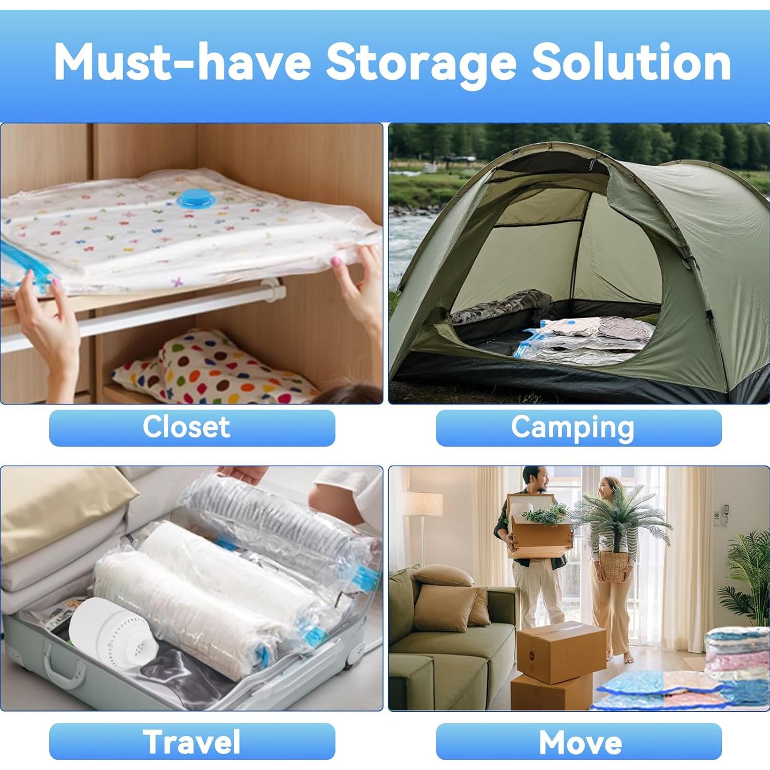 30 Bolsas de Almacenamiento al Vacío XLMYS con Bomba Eléctrica