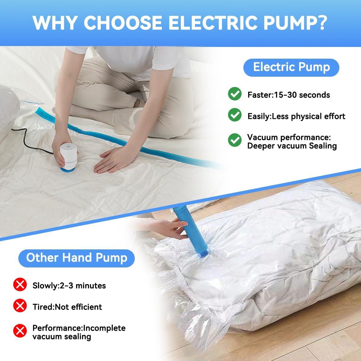 30 Bolsas de Almacenamiento al Vacío XLMYS con Bomba Eléctrica