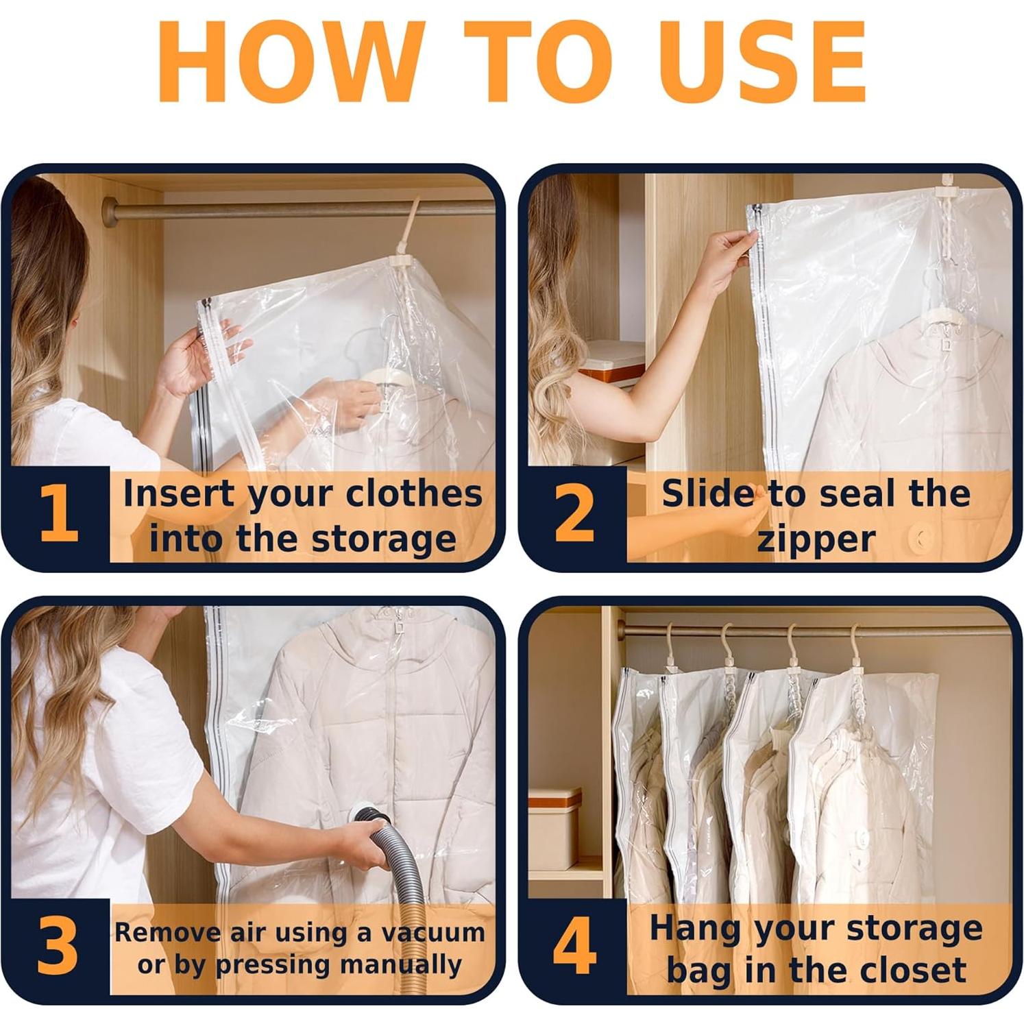 Bolsas de Almacenamiento al Vacío Colgantes SEREKE 4 Piezas