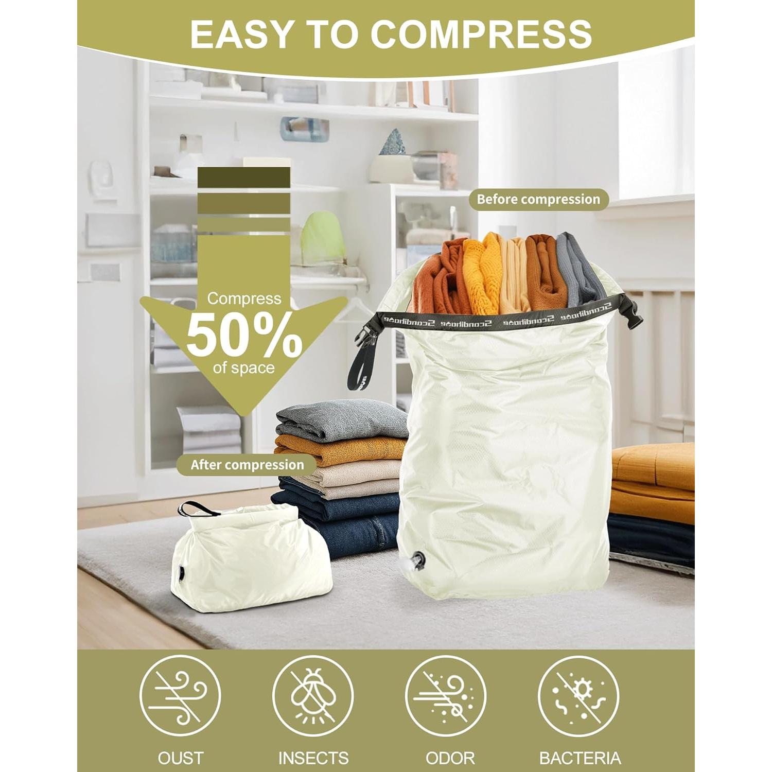 Bolsa de Lavandería al Vacío Scandihome Mediana Blanca