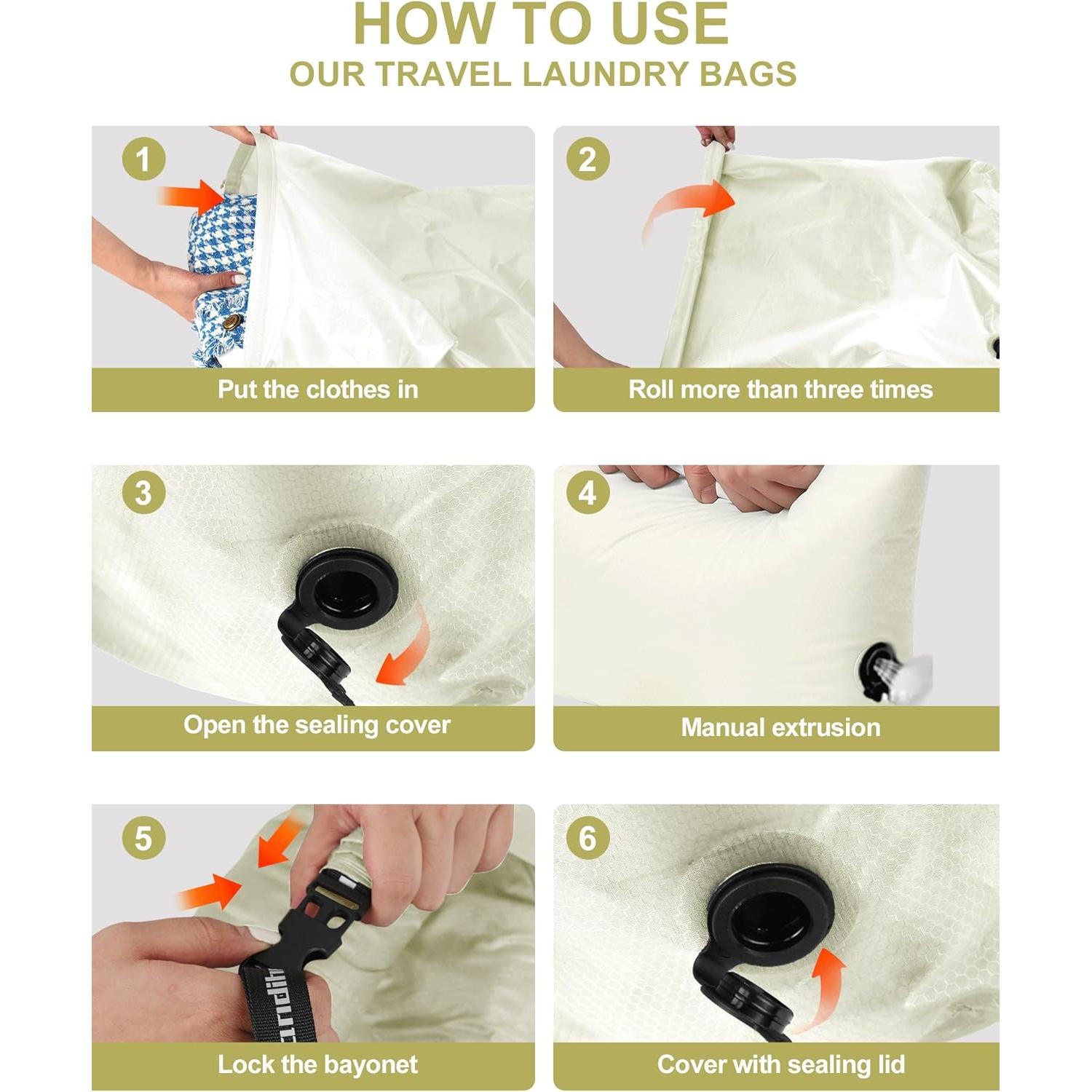 Bolsa de Lavandería al Vacío Scandihome Mediana Blanca