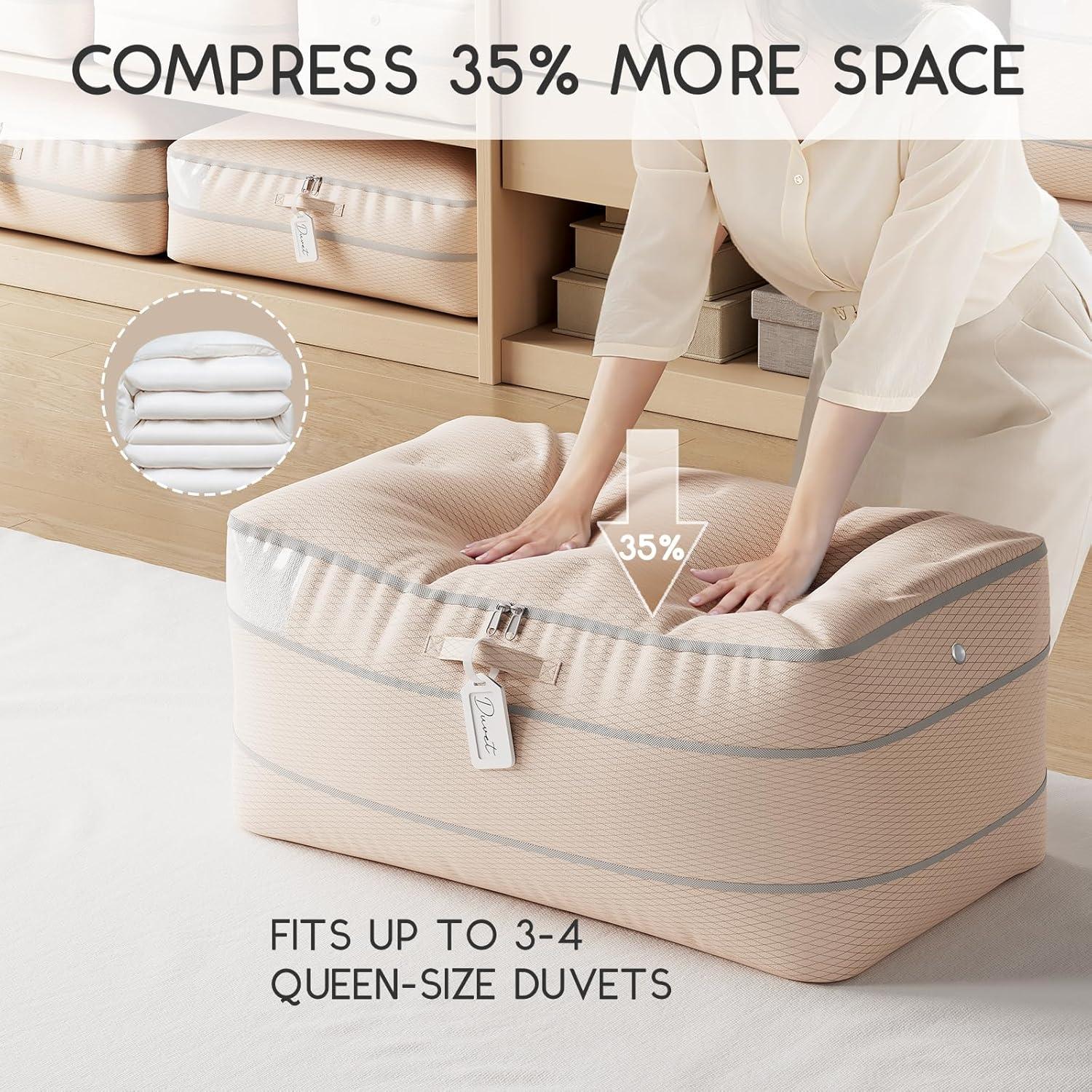 Bolsas de Almacenamiento por Compresión Homsorout 100L - Paquete de 4