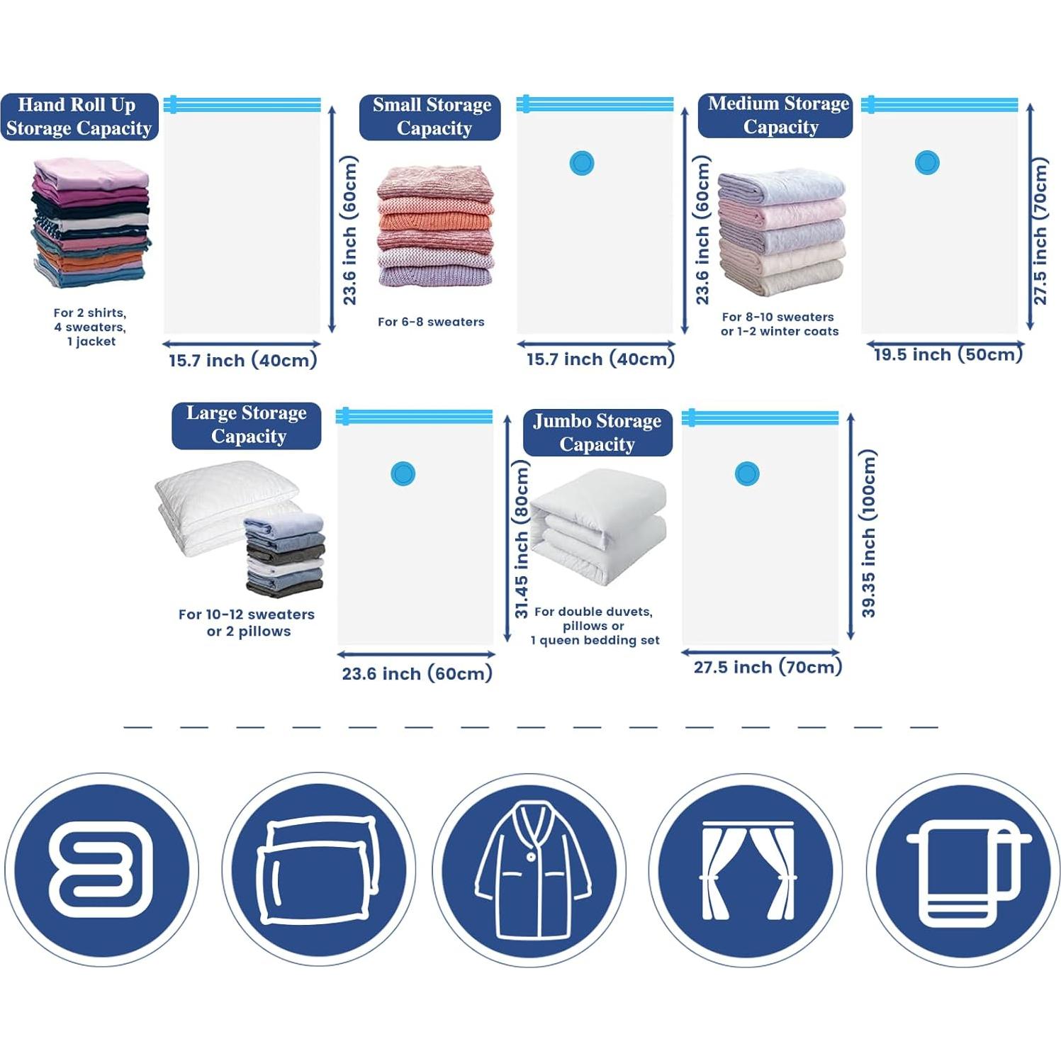 Bolsas de Almacenamiento al Vacío MSBS Packing 10 Pequeñas 60x40cm