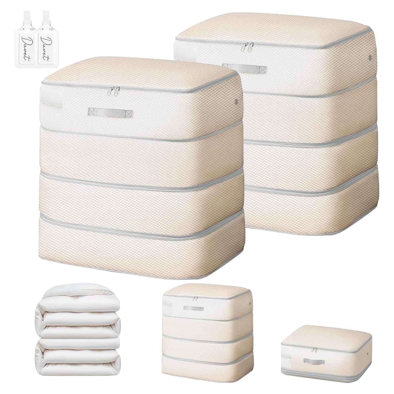 Bolsa de Almacenamiento 130L Easortm - 2 Pack Beige Lavable