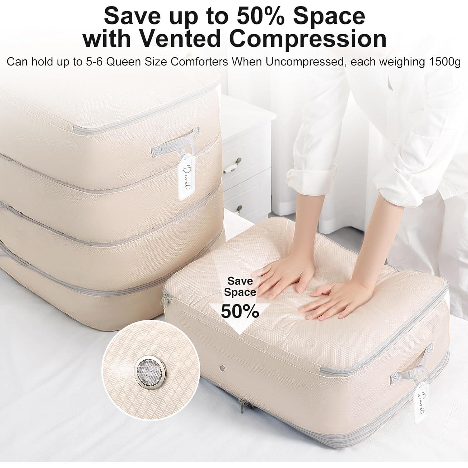 Bolsa de Almacenamiento 130L Easortm - 2 Pack Beige Lavable