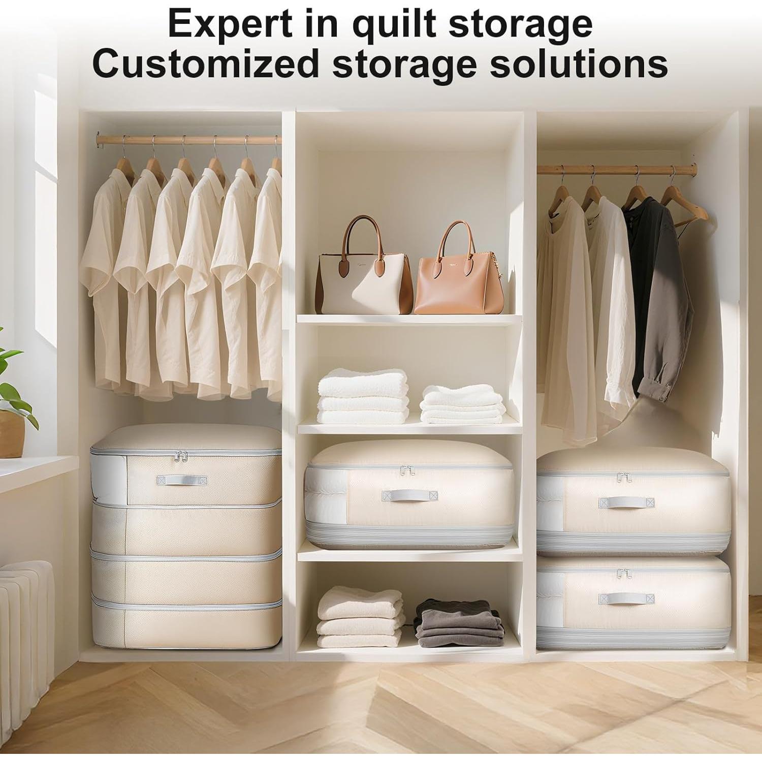 Bolsa de Almacenamiento 130L Easortm - 2 Pack Beige Lavable