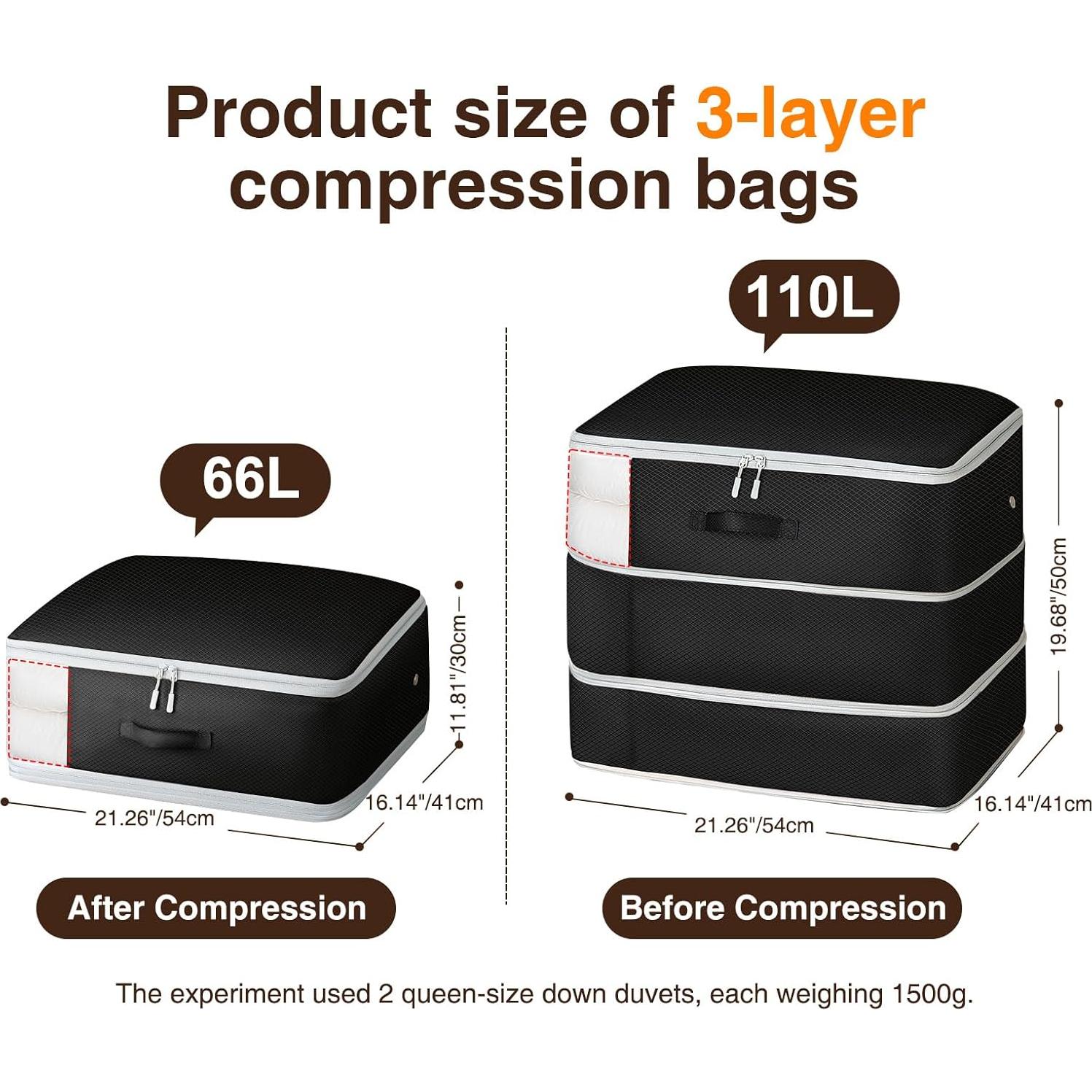 Bolsas de Almacenamiento por Compresión Homsorout 4 Pzas 110L