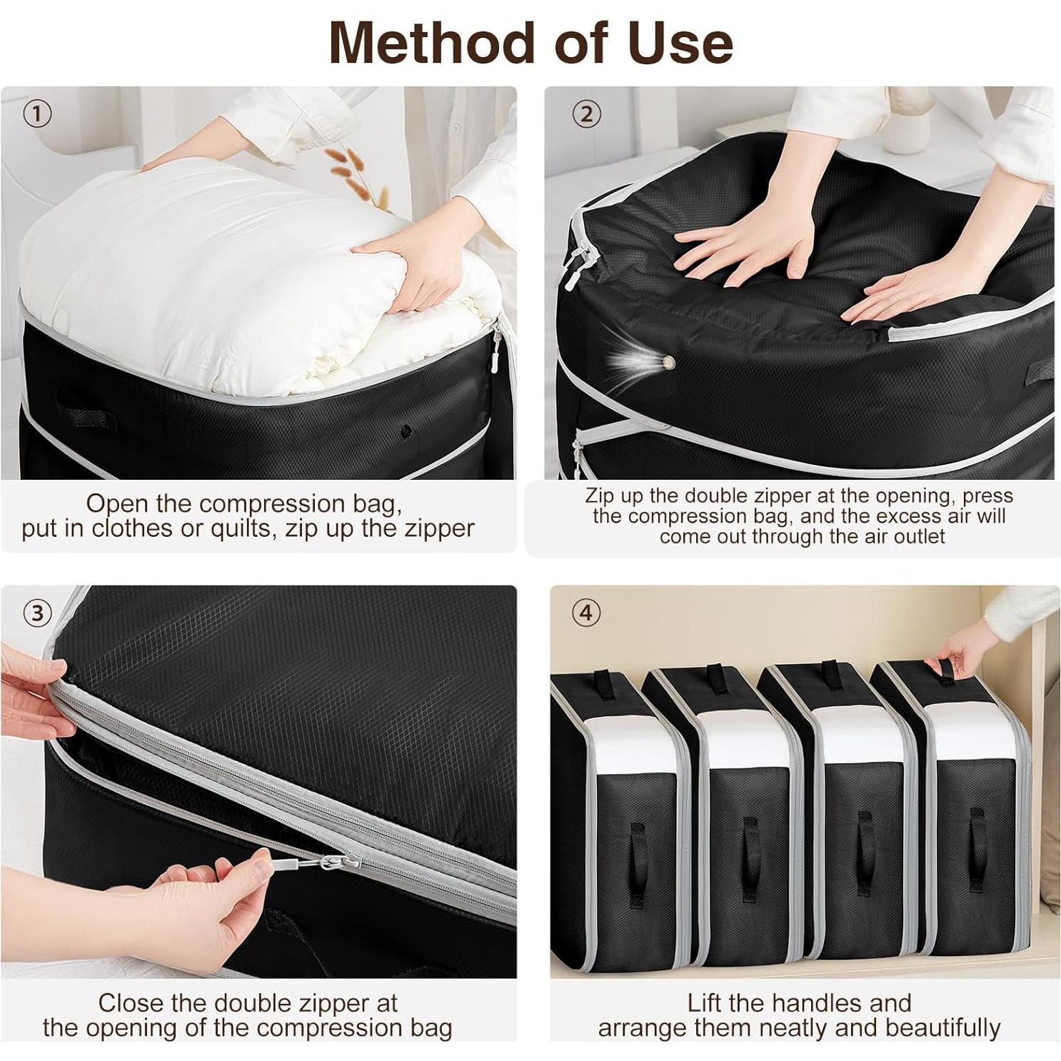 Bolsas de Almacenamiento por Compresión Homsorout 4 Pzas 110L