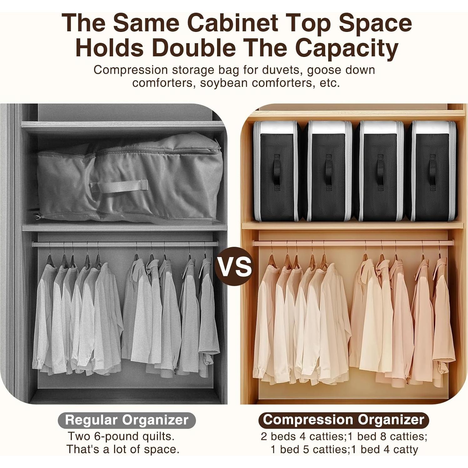 Bolsas de Almacenamiento por Compresión Homsorout 4 Pzas 110L