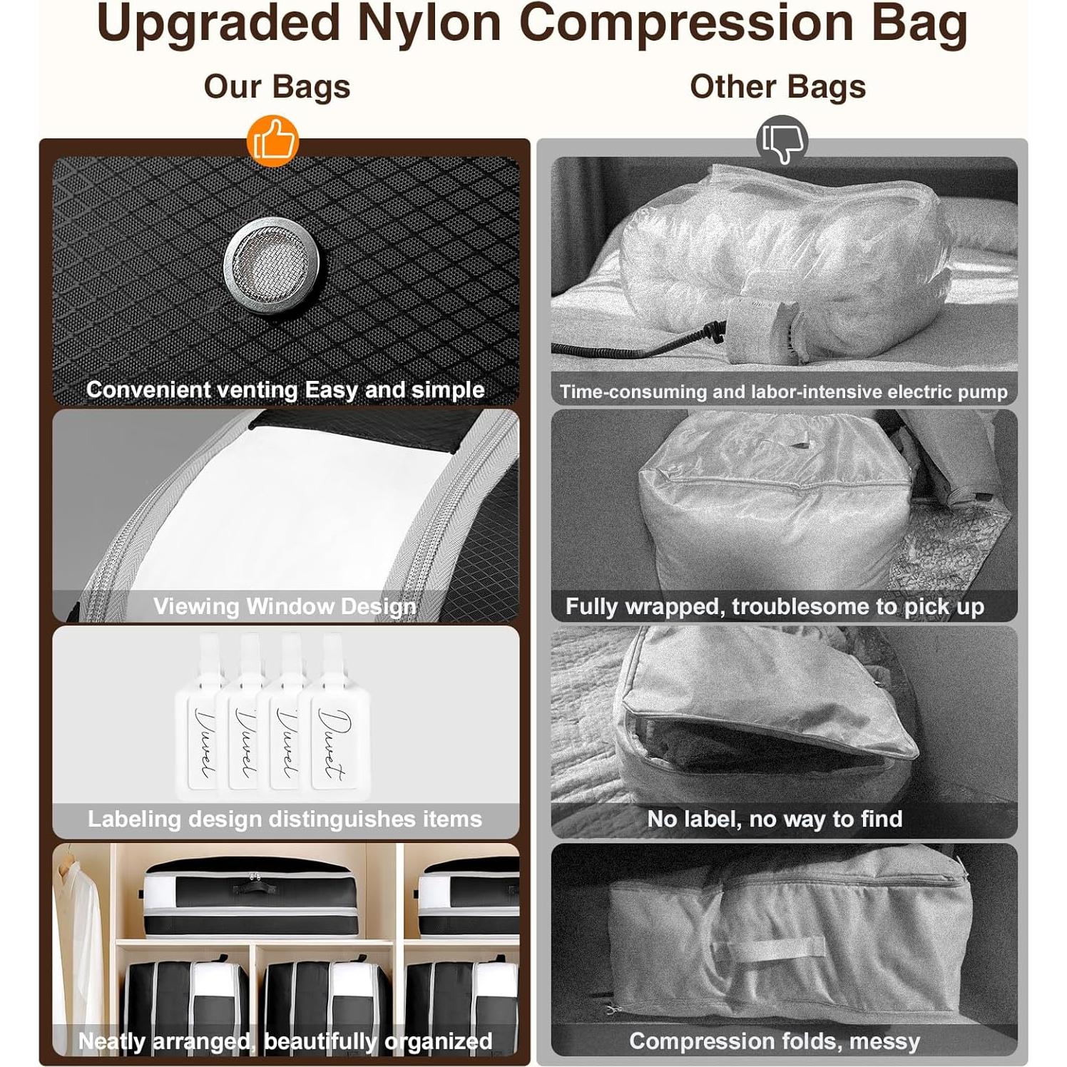 Bolsas de Almacenamiento por Compresión Homsorout 4 Pzas 110L