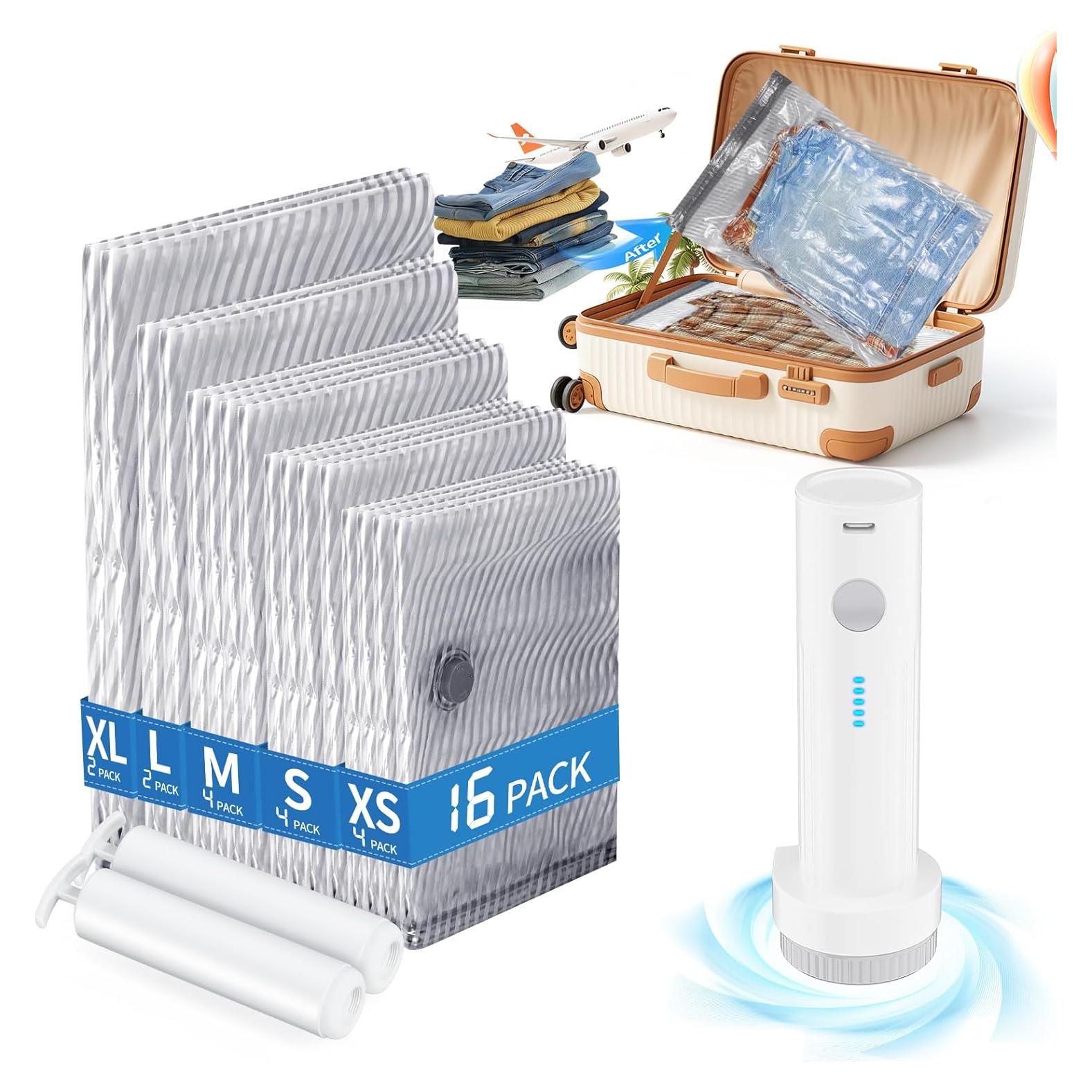 16 Bolsas de Sellado al Vacío FIDAPEKE con Bomba Eléctrica