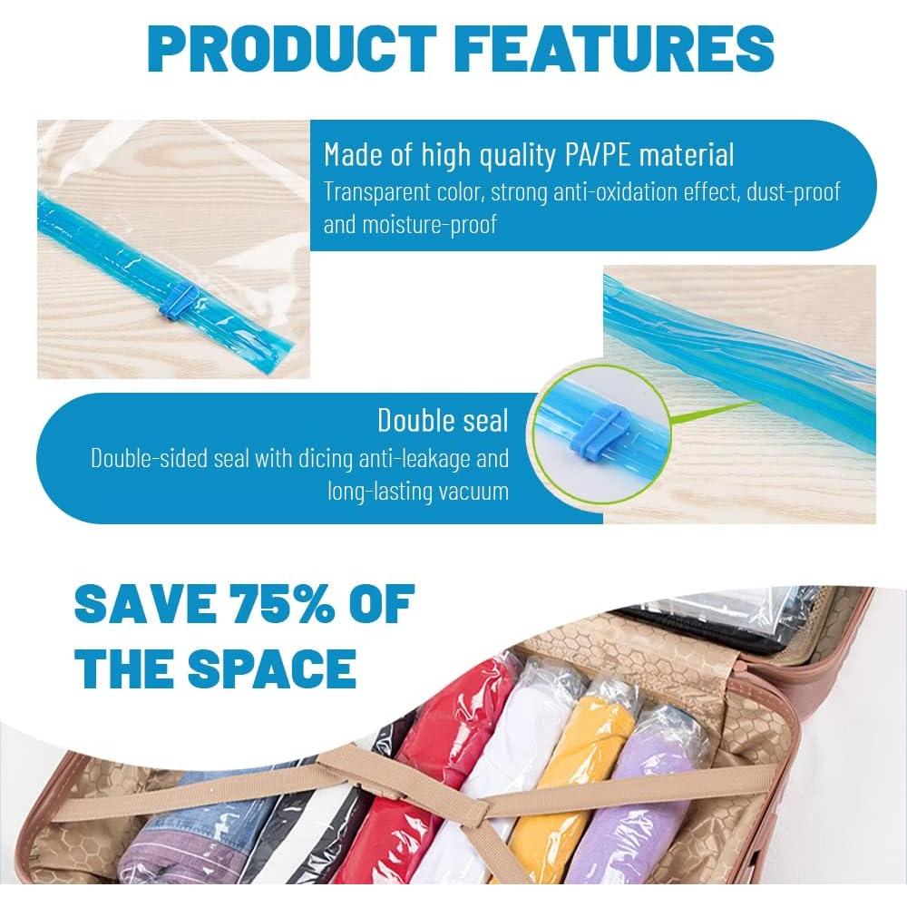 5 Bolsas de Almacenamiento al Vacío Yitexin 50x40cm Transparente