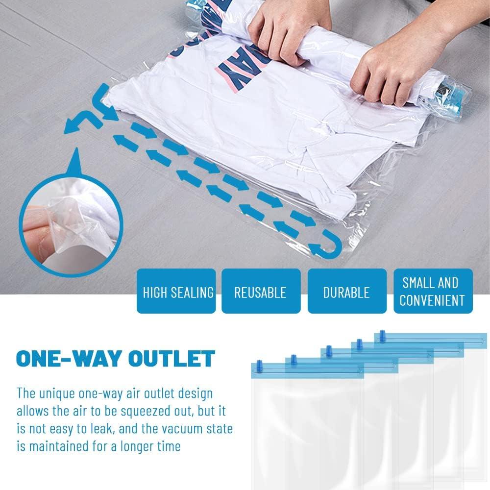 5 Bolsas de Almacenamiento al Vacío Yitexin 50x40cm Transparente