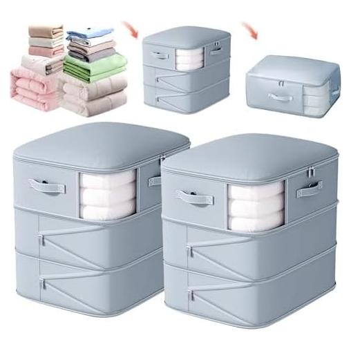 Bolsa de Almacenamiento de Edredón Compresión Automática 135L - oddmmo - 2 Paquete 60x54x42cm