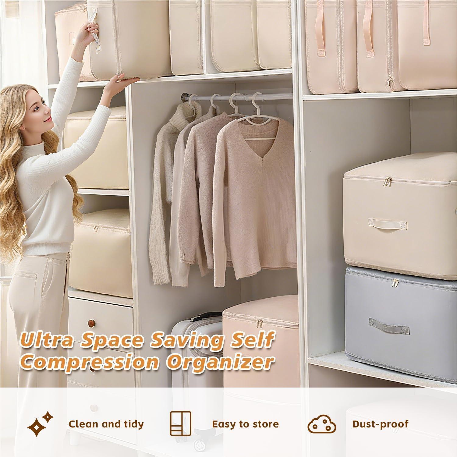 Bolsa de Almacenamiento de Edredón Compresión Automática 135L - oddmmo - 2 Paquete 60x54x42cm