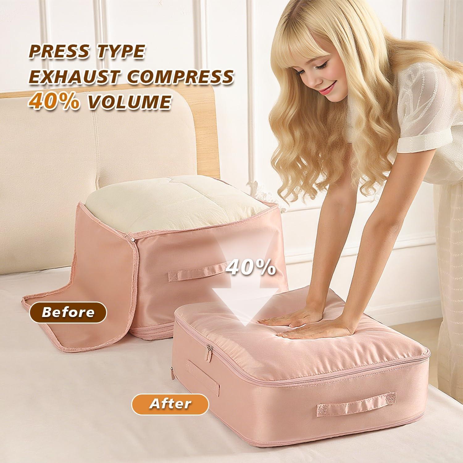 Bolsa de Almacenamiento de Edredón Compresión Automática 135L - oddmmo - 2 Paquete 60x54x42cm