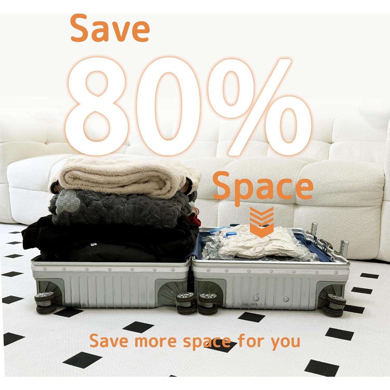 Paquete de 12 Bolsas de Vacío QIJIAYI con Bomba Recargable