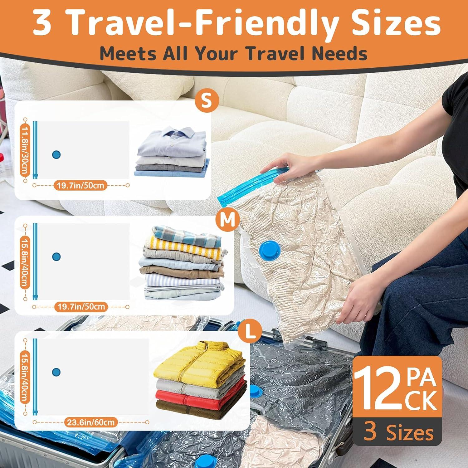 Paquete de 12 Bolsas de Vacío QIJIAYI con Bomba Recargable