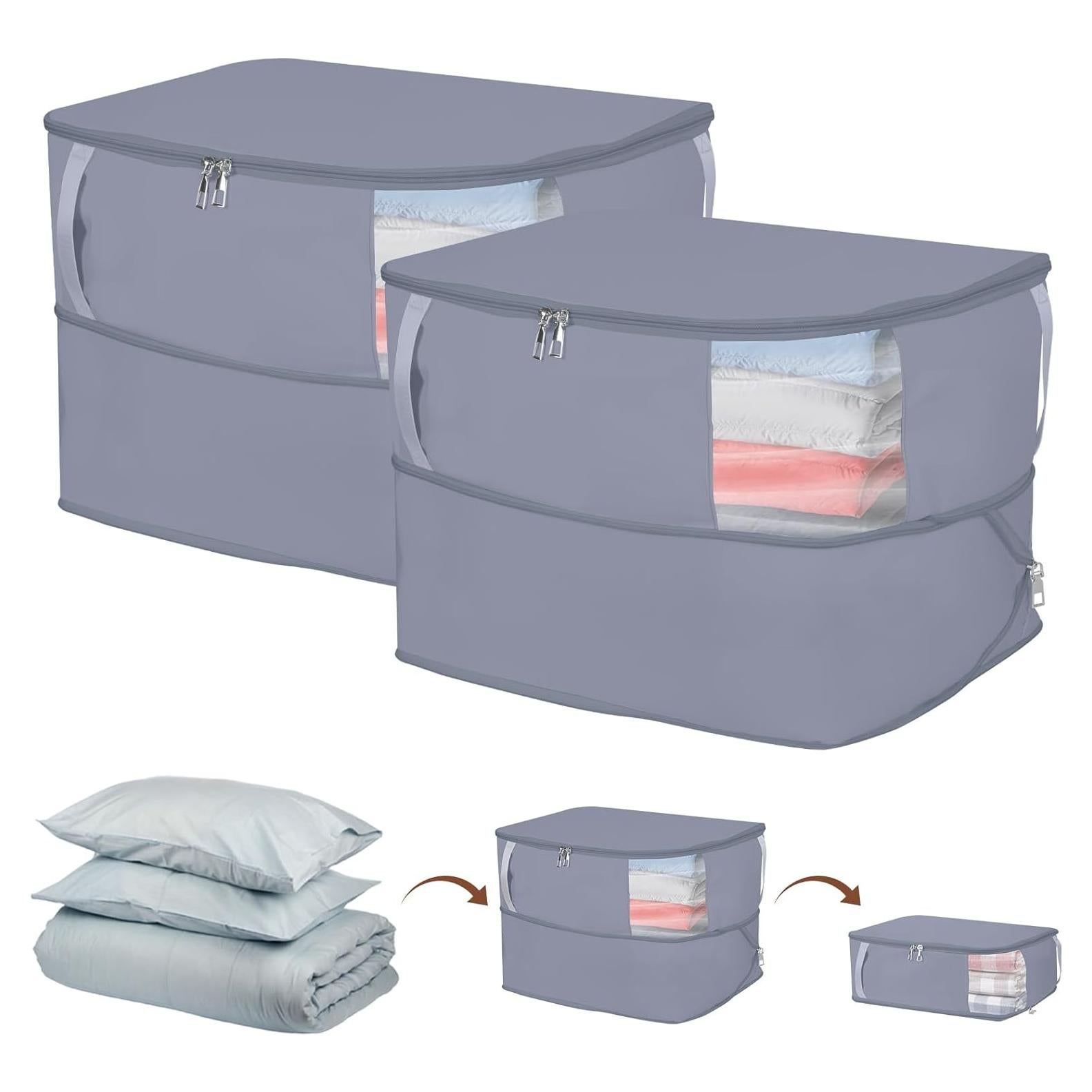 Bolsa de Almacenamiento XFHMYDM 40L Gris para Edredones y Ropa