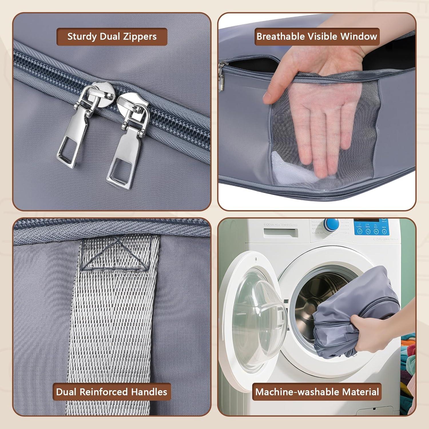 Bolsa de Almacenamiento XFHMYDM 40L Gris para Edredones y Ropa