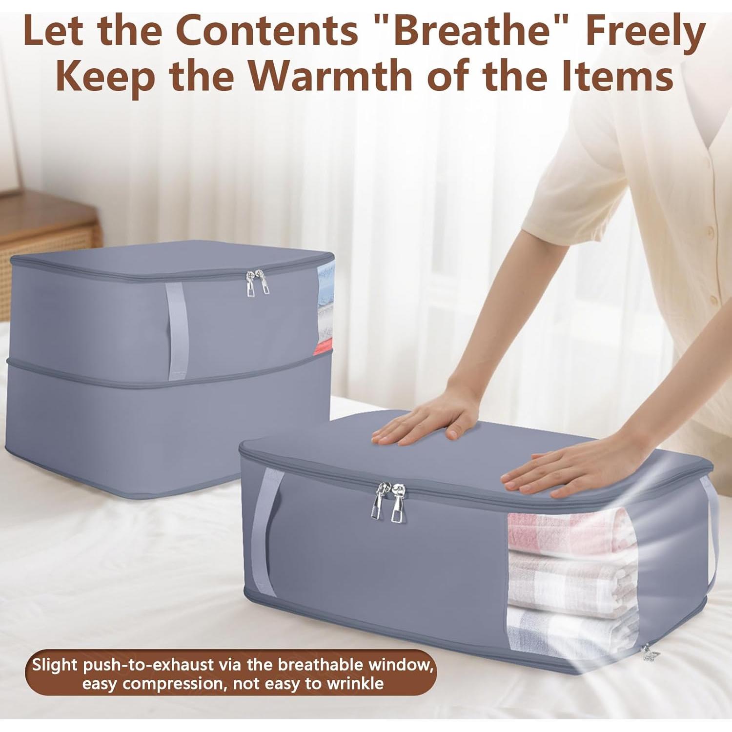 Bolsa de Almacenamiento XFHMYDM 40L Gris para Edredones y Ropa