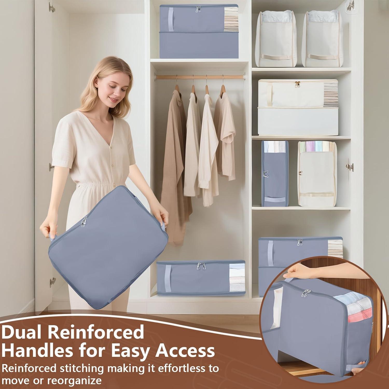 Bolsa de Almacenamiento XFHMYDM 40L Gris para Edredones y Ropa