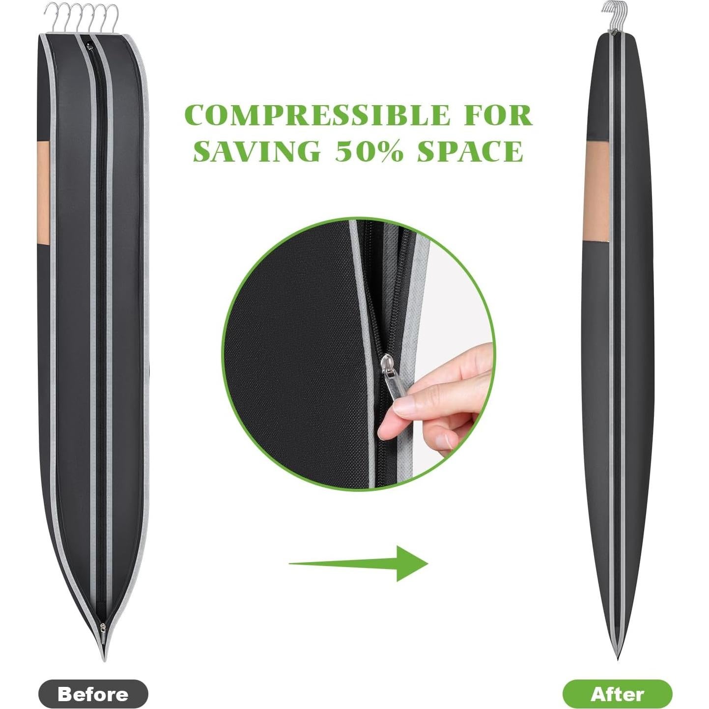 Bolsa de Ropa Colgante KEEGH 50 cm con Compresión Automática - 2 Piezas