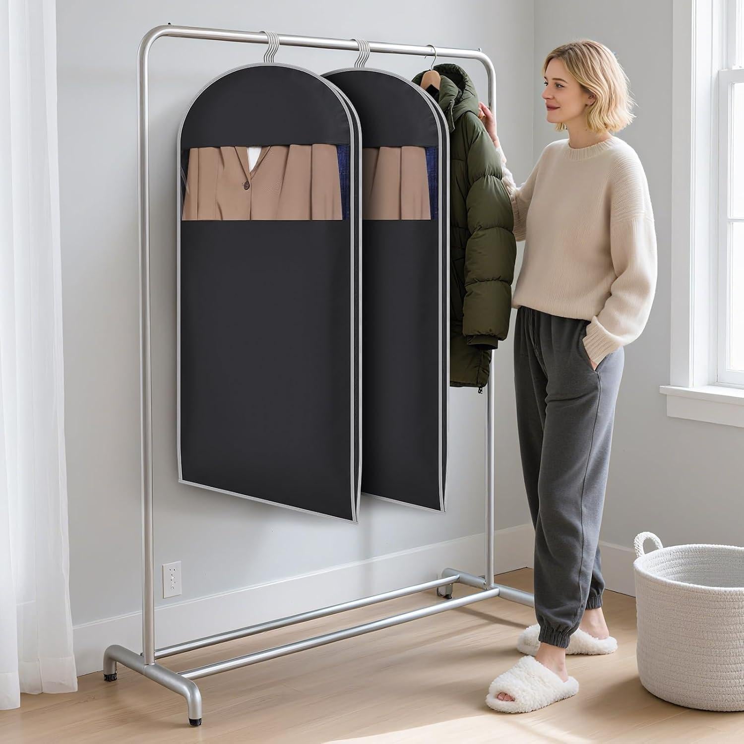 Bolsa de Ropa Colgante KEEGH 50 cm con Compresión Automática - 2 Piezas