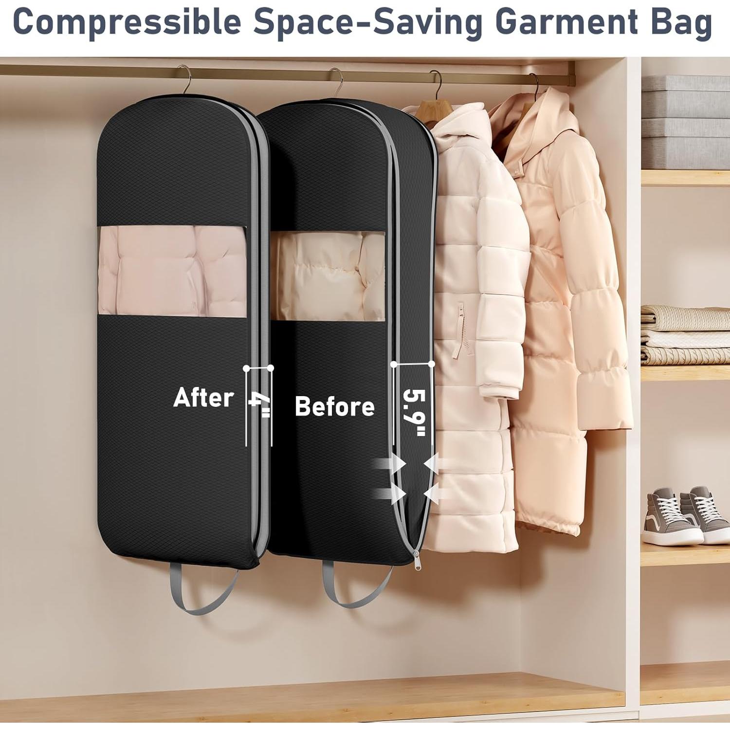 DIMJ 2 Paquete Bolsa de Ropa 43" Nylon Negro Compresión