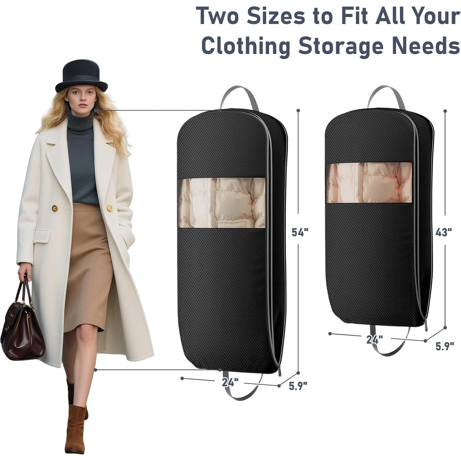 DIMJ 2 Paquete Bolsa de Ropa 43" Nylon Negro Compresión