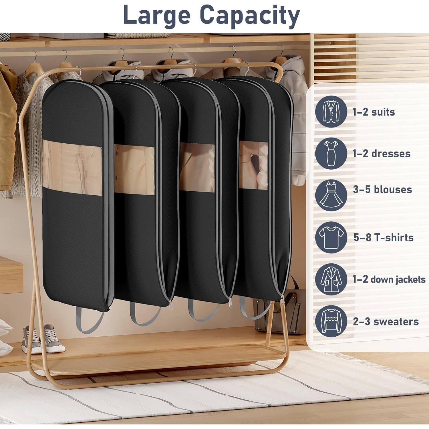 DIMJ 2 Paquete Bolsa de Ropa 43" Nylon Negro Compresión