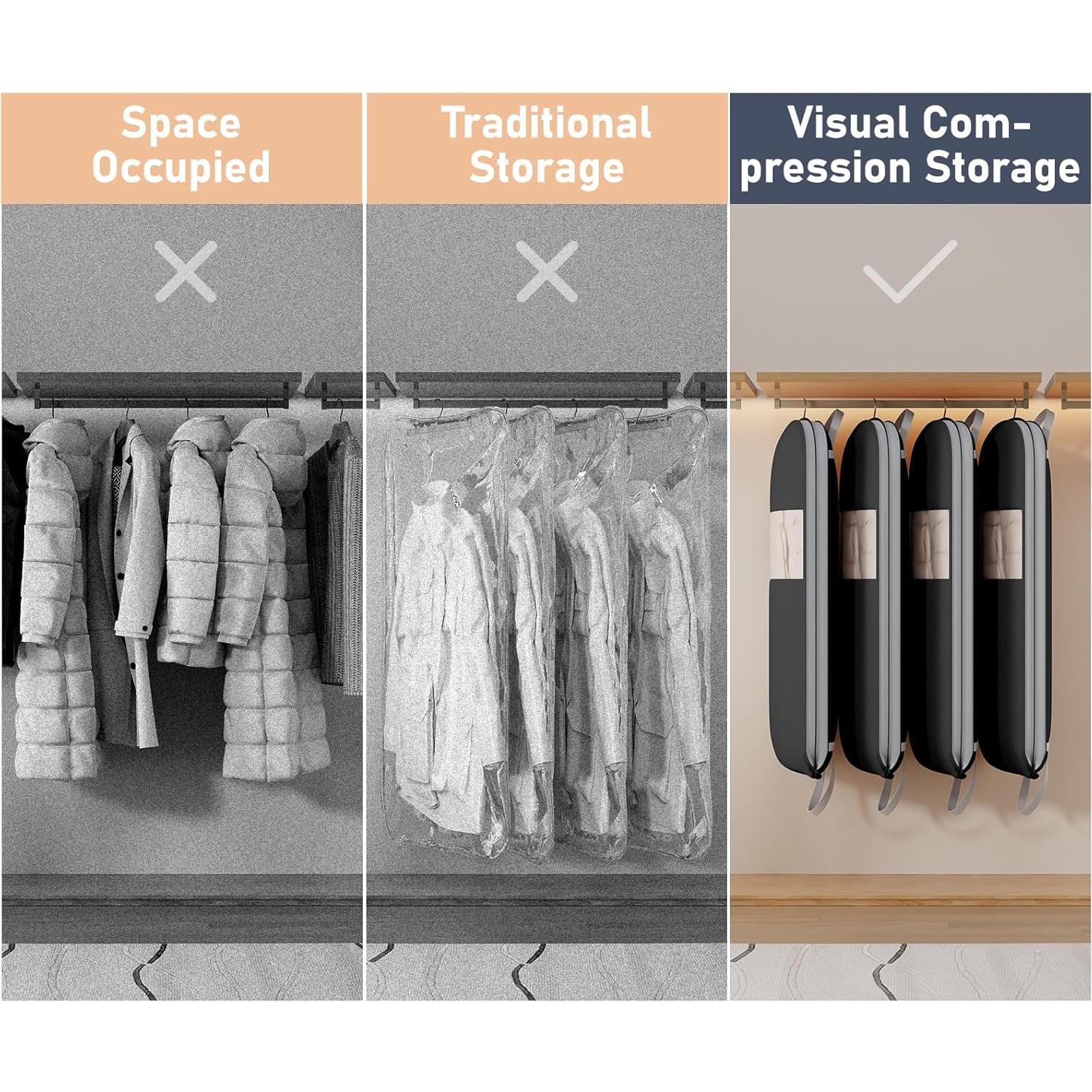 DIMJ 2 Paquete Bolsa de Ropa 43" Nylon Negro Compresión