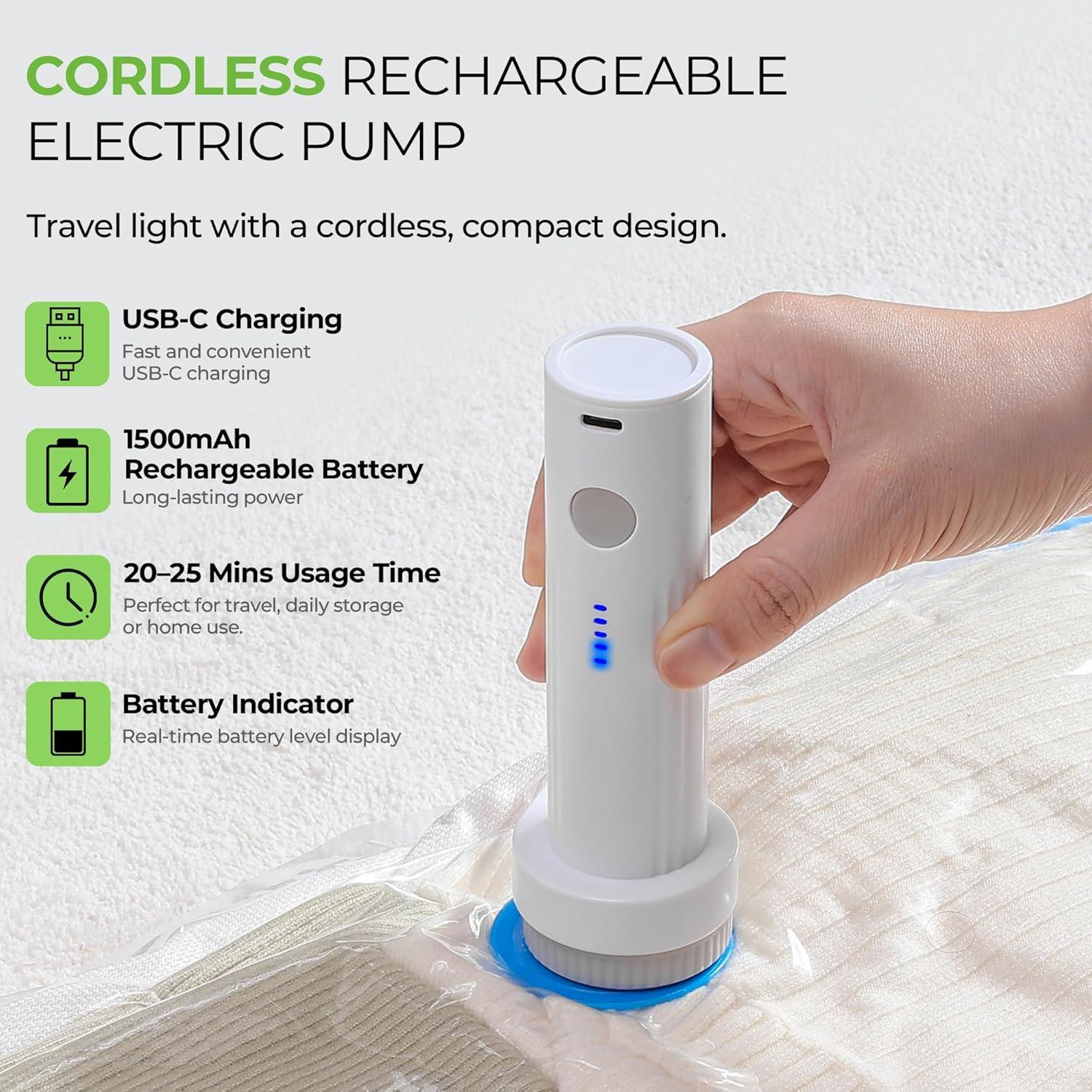 Bolsas de Almacenamiento al Vacío MUIMUICHU 15 Piezas con Bomba