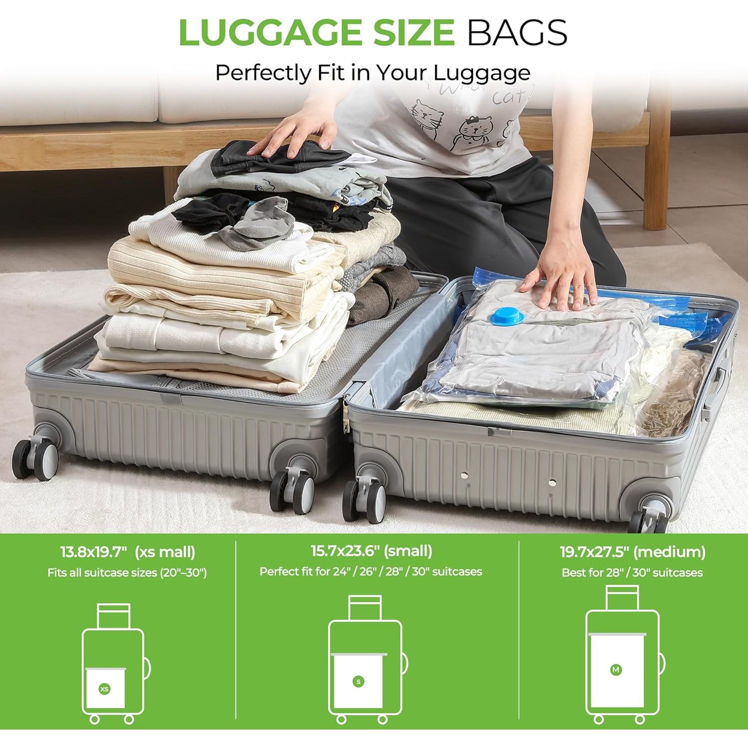 Bolsas de Almacenamiento al Vacío MUIMUICHU 15 Piezas con Bomba