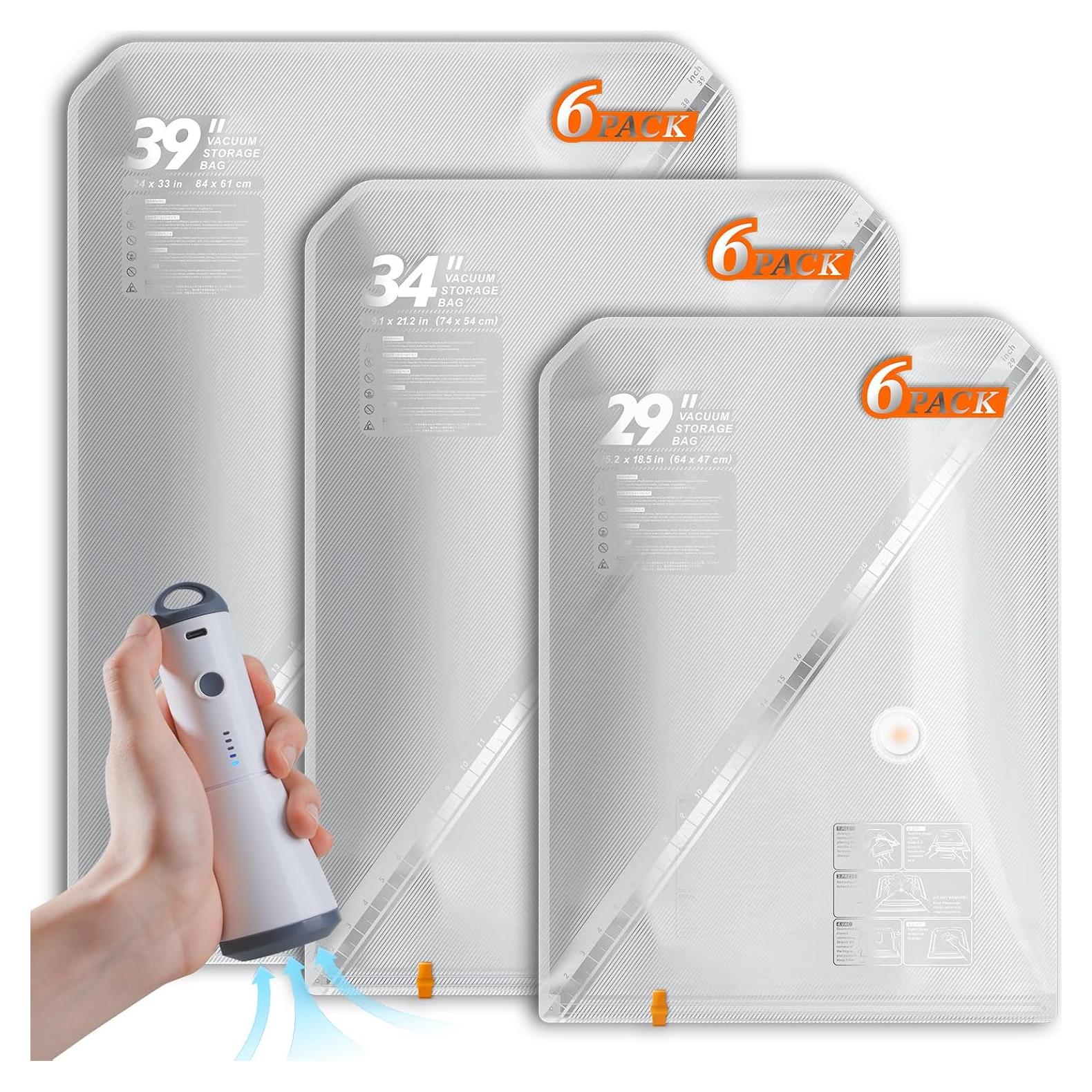 Bolsas de Sellado al Vacío Vacbird 18 Piezas con Bomba Recargable