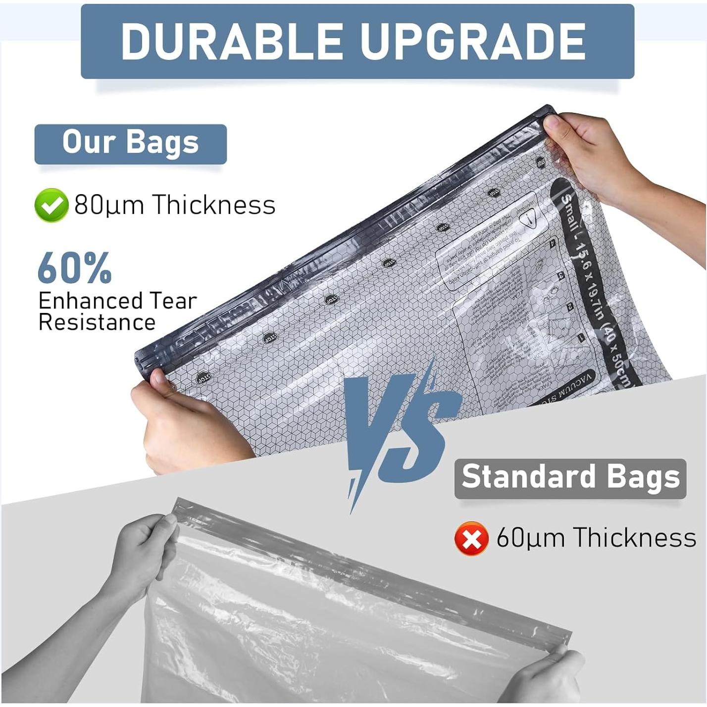 20 Bolsas de Almacenamiento al Vacío BlazeHold con Bomba Eléctrica