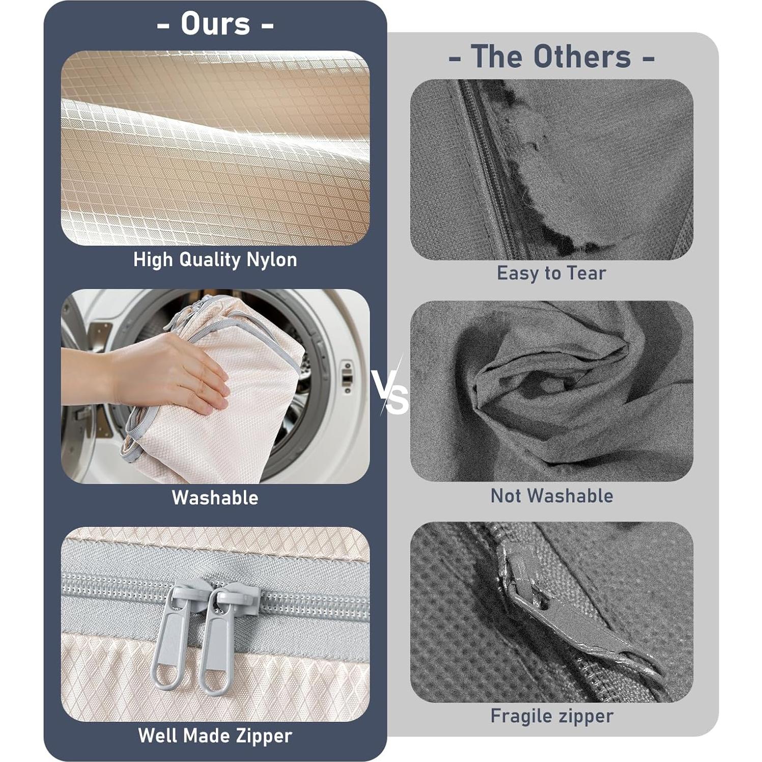 DIMJ Bolsa de Almacenamiento Compresible 100L Beige - 3 Piezas