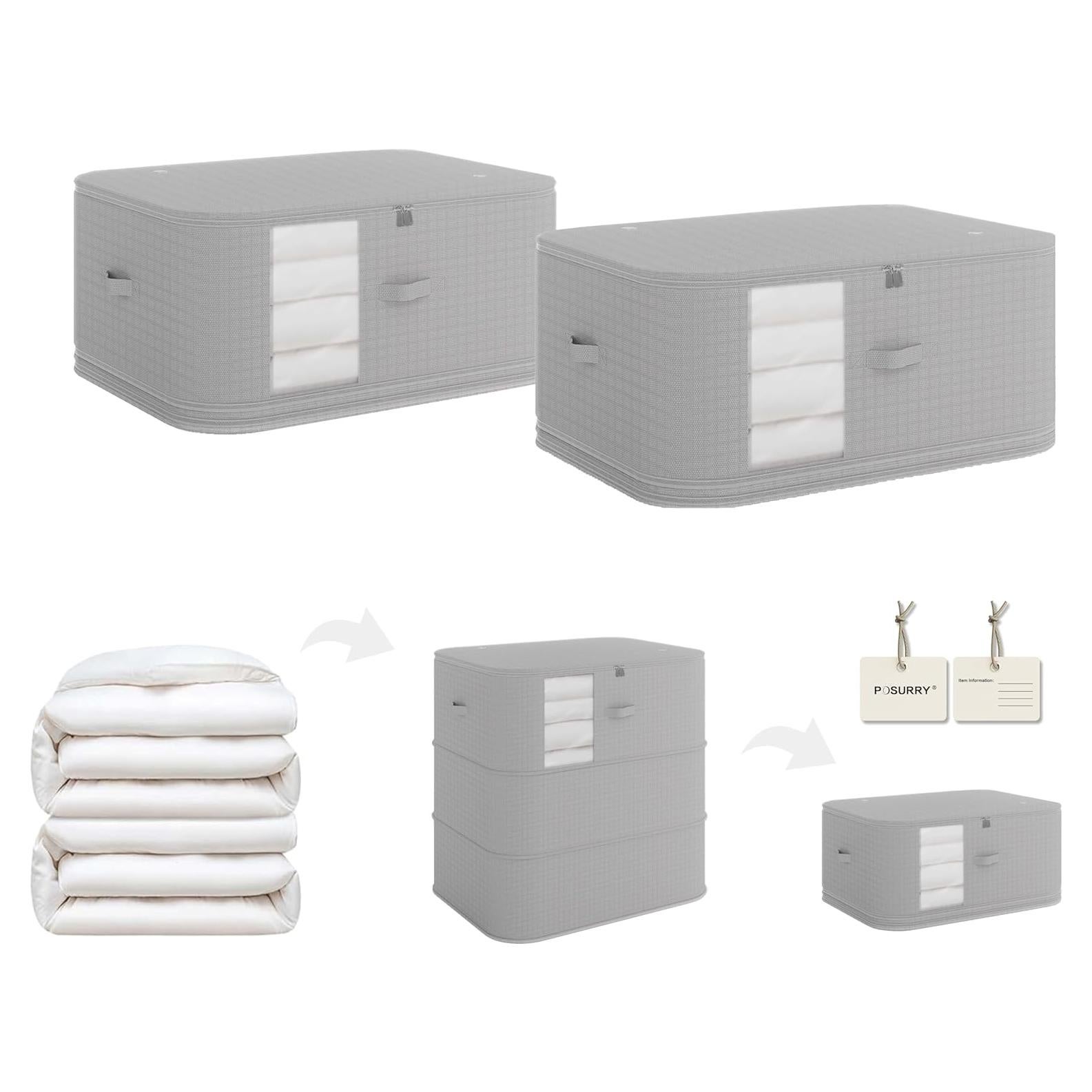 Bolsa de Almacenamiento Compresible Posurry 2 PCS Gris 51.8x41.9x54.9 cm