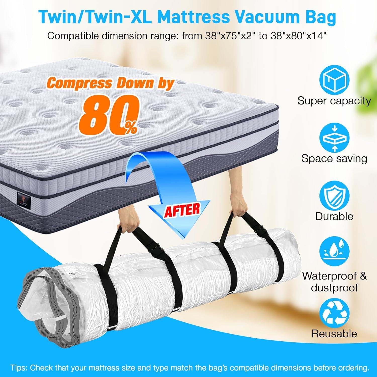 Bolsa de Vacío para Colchón Twin Westale con Doble Cierre