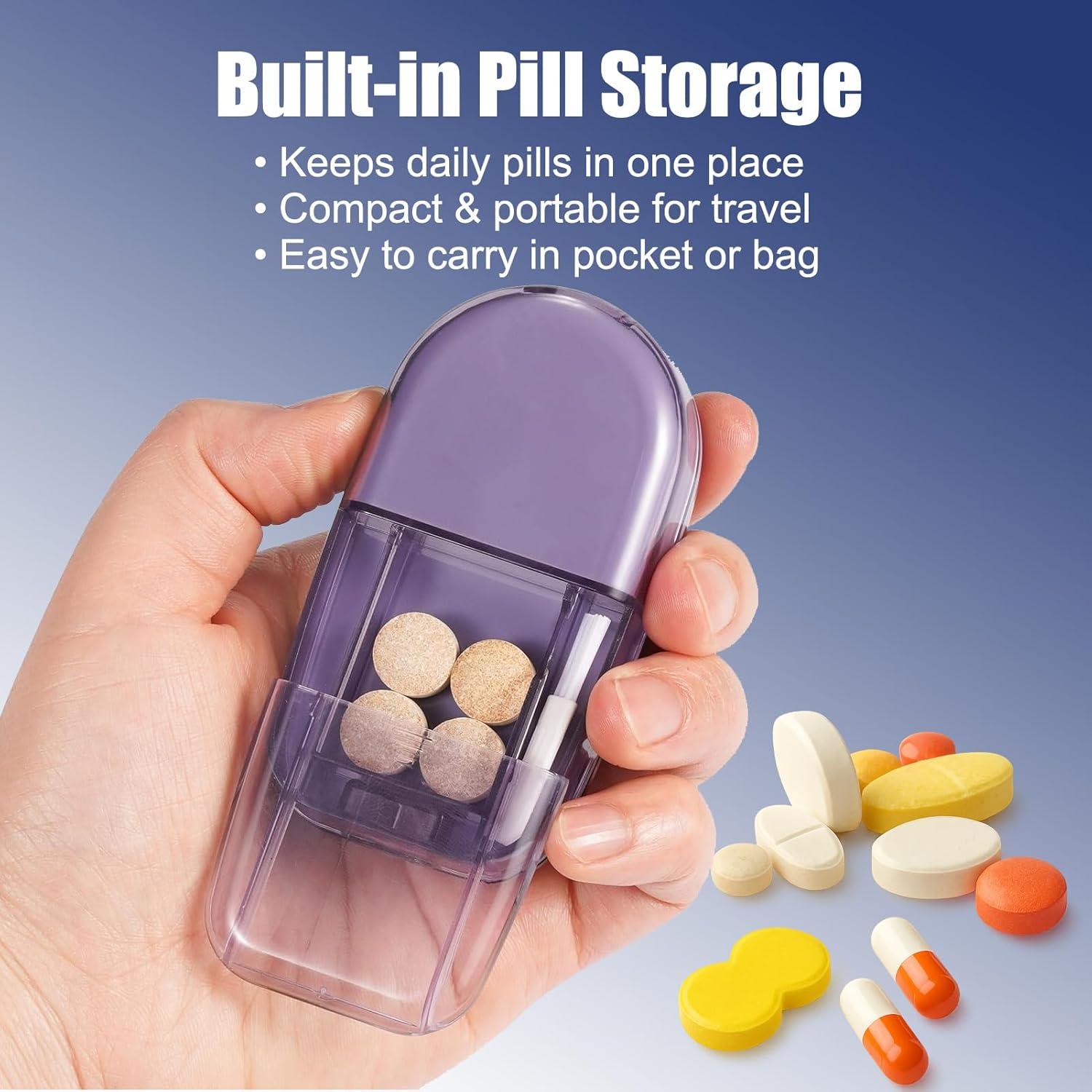 Cortador de Pastillas AZJCKEW Blanco 2 en 1 con Organizador