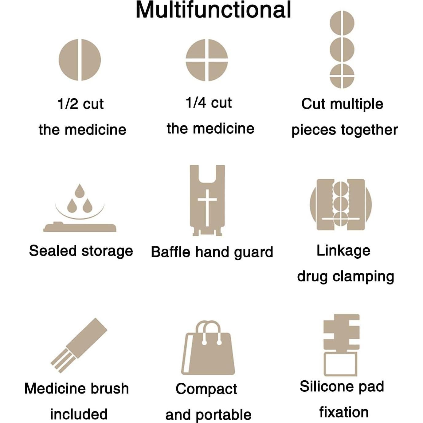 Cortador de Pastillas KELLYPOLLY Portátil Blanco Marrón