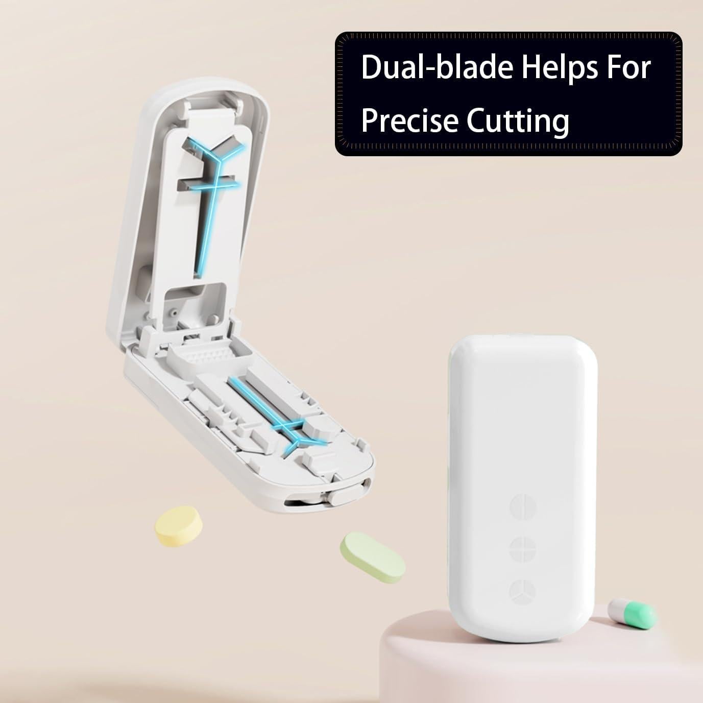 Cortador y Triturador de Pastillas Yulikiker Doble Hoja 8.9cm